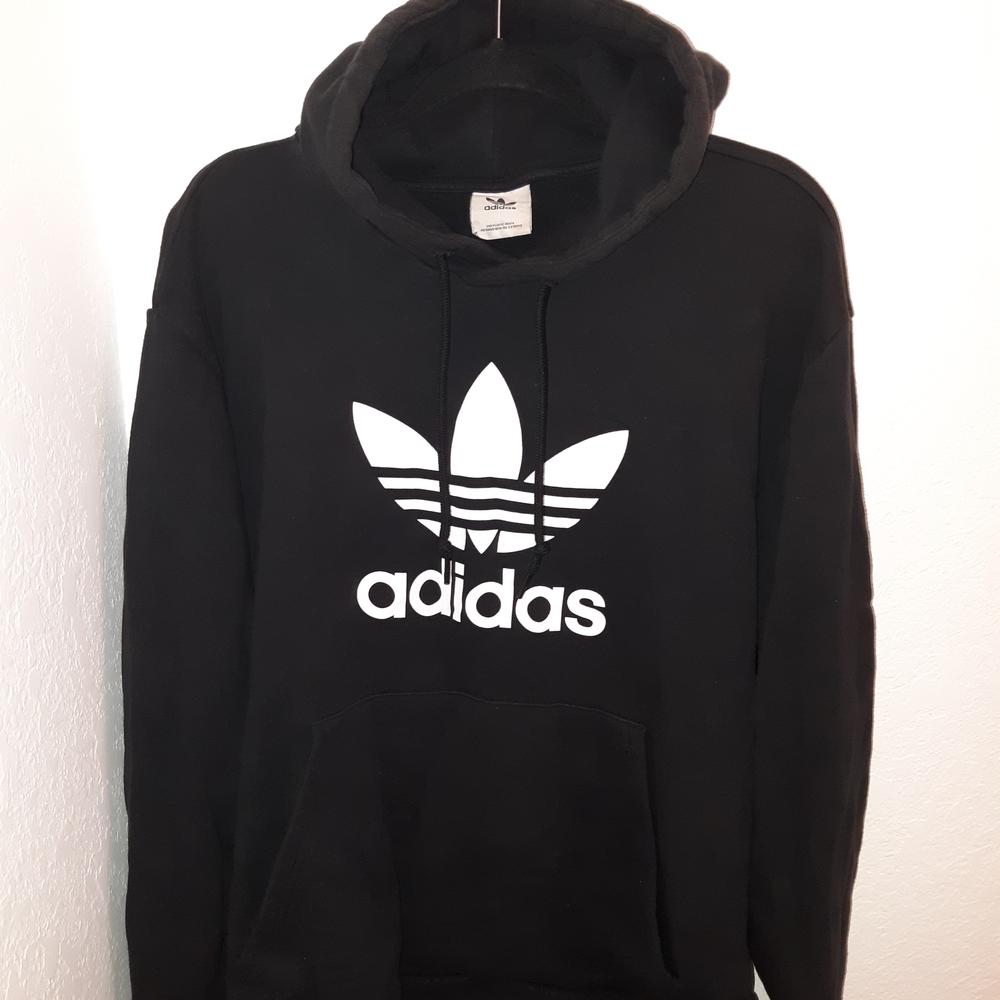 Adidas Black and White Trefoil Hoodie